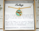 Kintsugi Inspired Pendants - Encouragement Gift - Round, Colorized Turquoise Clay, Gold, Kintsugi Jewelry, Kintsugi Necklace