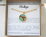 Kintsugi Inspired Pendants - Encouragement Gift - Round, Colorized Turquoise Clay, Gold, Kintsugi Jewelry, Kintsugi Necklace