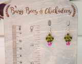 Vintage Rhinestone Pink Holly Berry Earrings