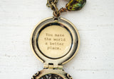 You make the world a better place - Quote Locket - Women's Locket - Quote Jewelry