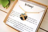 Kintsugi Inspired Pendants - Encouragement Gift - Double Sided Necklace - Small Circle, Black, Gold