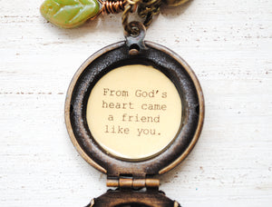 From God's heart came a friend like you - Friendship Locket