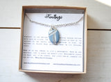 Kintsugi Inspired Pendants - Double Sided Necklace - Hand Stamped - Kintsugi Necklace Oval, hand colorized clay blue, silver