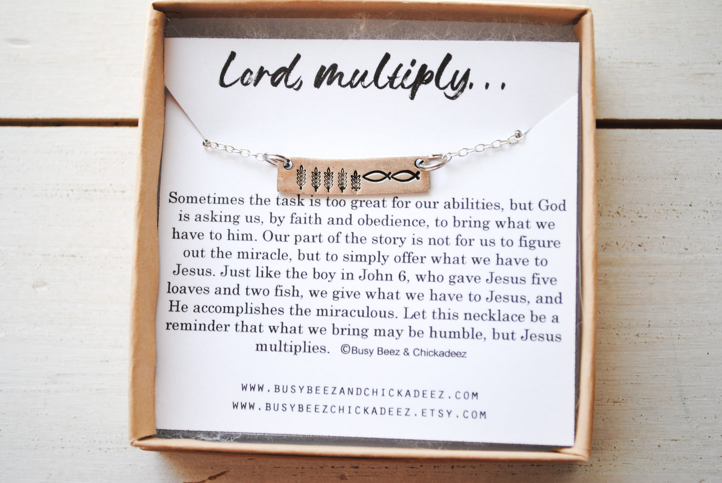 Five Loaves and Two Fish - Lord Multiply - John 6 Necklace