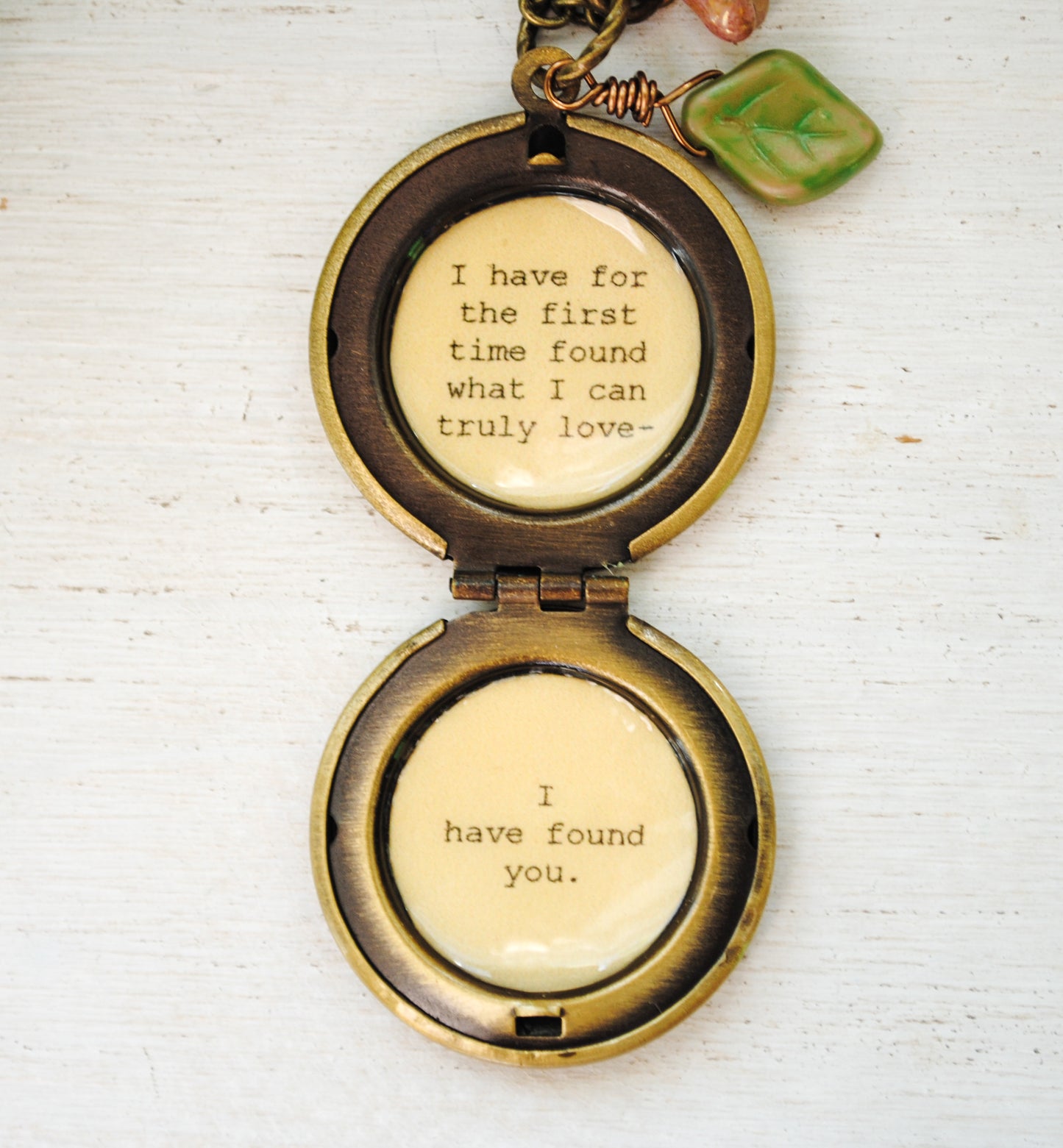 I have found for the first time what I can truly love - I have found you - Charlotte Bronte Quote, Quote Locket