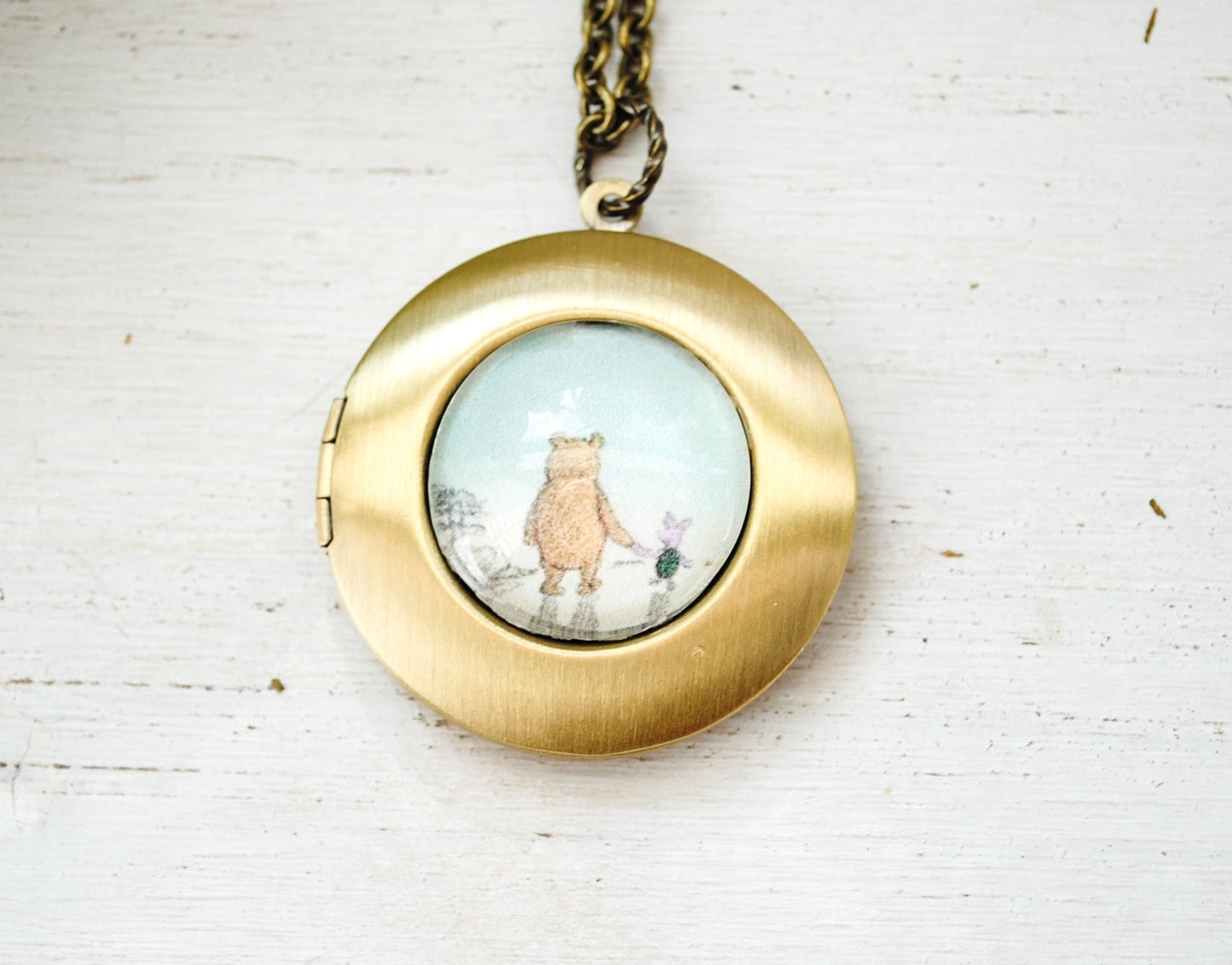 Women's Locket - Friendship Jewelry - Winnie the Pooh Quote - Life is a journey to be experienced, not a problem to be solved.