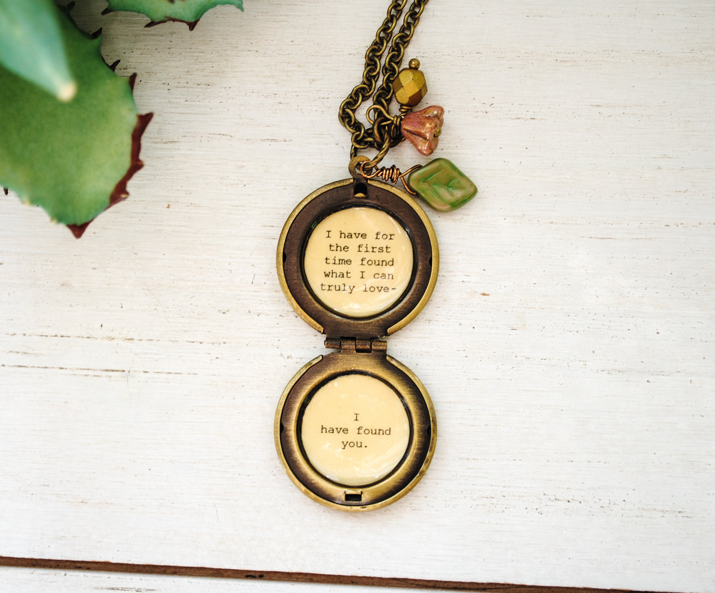 I have found for the first time what I can truly love - I have found you - Charlotte Bronte Quote, Quote Locket