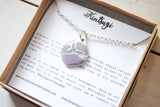 Kintsugi Inspired Pendants - Double Sided Necklace - Hand Stamped - Kintsugi Necklace Marrakesh, hand colorized clay purple, silver