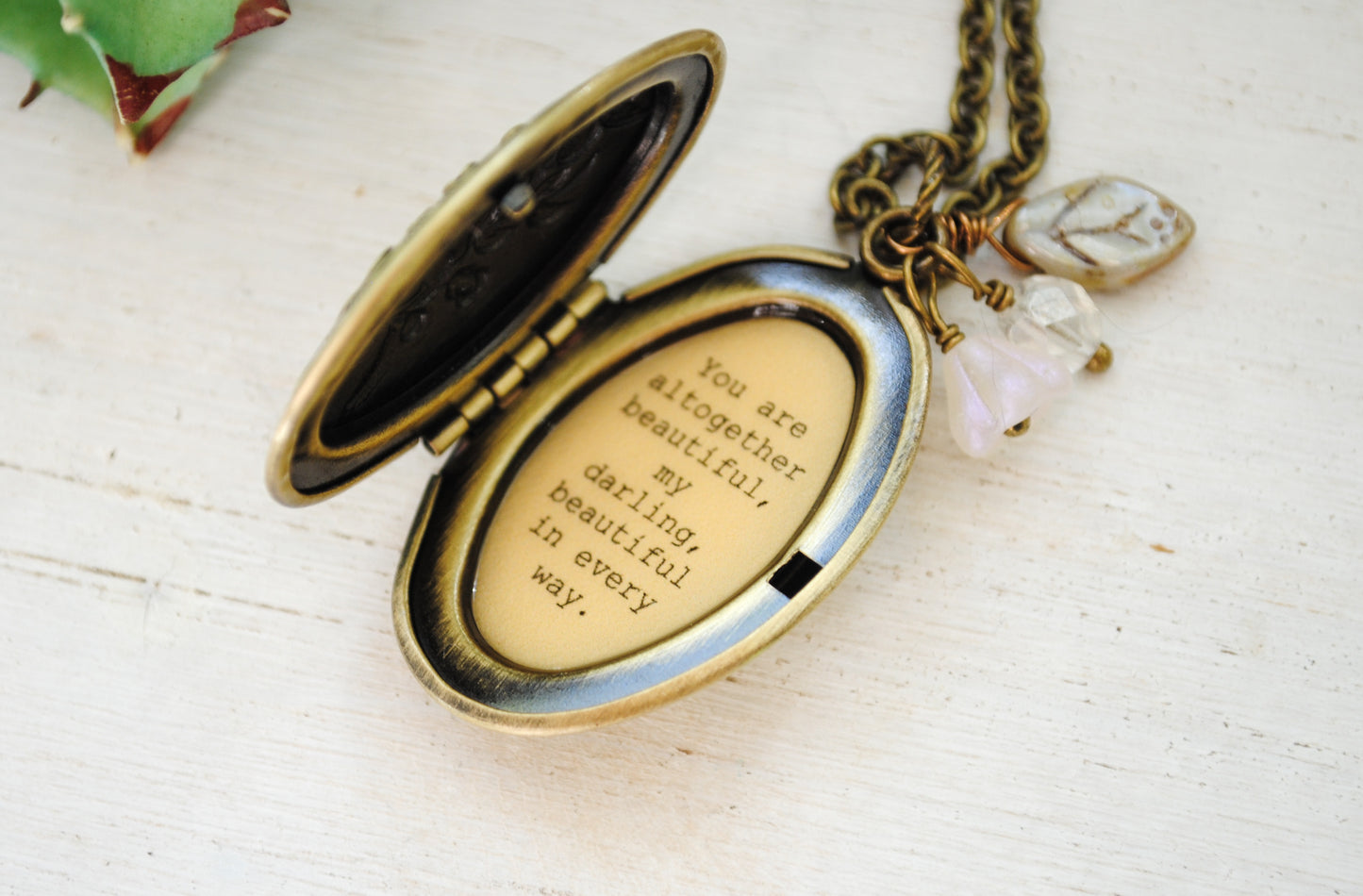 You are altogether beautiful my darling, beautiful in every way - Quote locket - Song of Solomon 4:7, wife locket, daughter locket