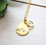 Faith can move mountains - Faith Necklace - Teardrop Mountain Necklace, Mustard Seed Necklace, Christian Jewelry, Baptism, Gold or Silver