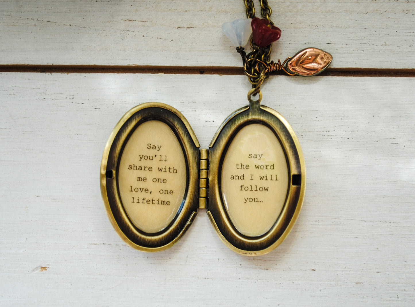 Phantom of the Opera - Broadway Jewelry - Quote Locket - Women's Locket - "All I ask of you"