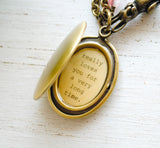 Velveteen Rabbit Inspired Womens Locket - Quote Locket - Real is what you become when someone really loves you for a very long time.