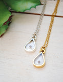 Teardrop Mustard Seed Necklace - Silver or Gold - Those who sow in tears shall reap in joy - Psalm 126:5 - Faith Necklace