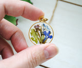 If I had a flower for every time I thought of you, I could walk through a garden forever - Pressed Flower Necklace - Symbolic Jewelry