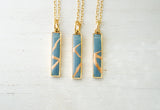 Kintsugi Inspired Pendants - Kintsugi Bar Necklace - Colorized Clay