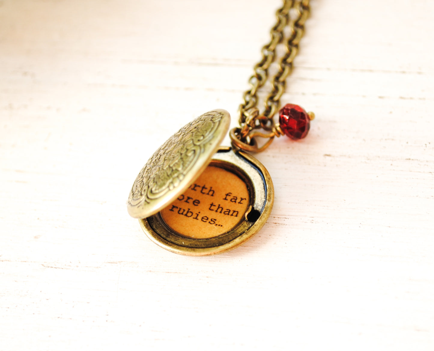 Proverb 31 Women's Locket - worth far more than rubies