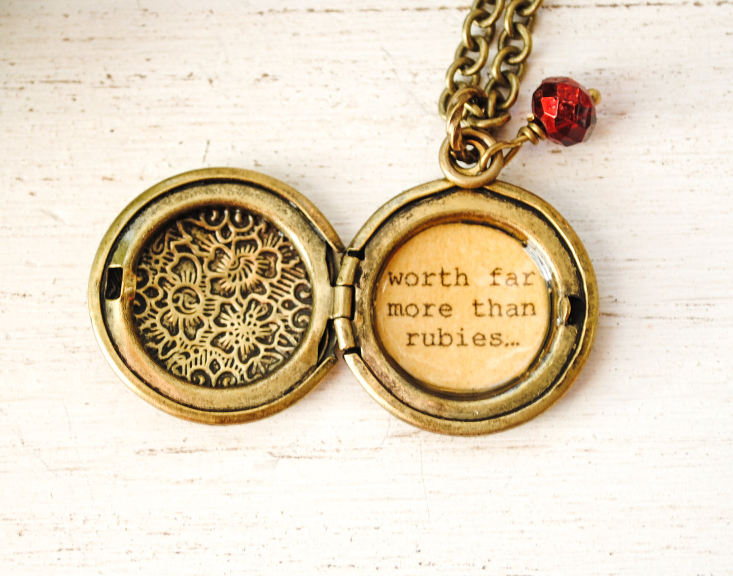 Proverb 31 Women's Locket - worth far more than rubies