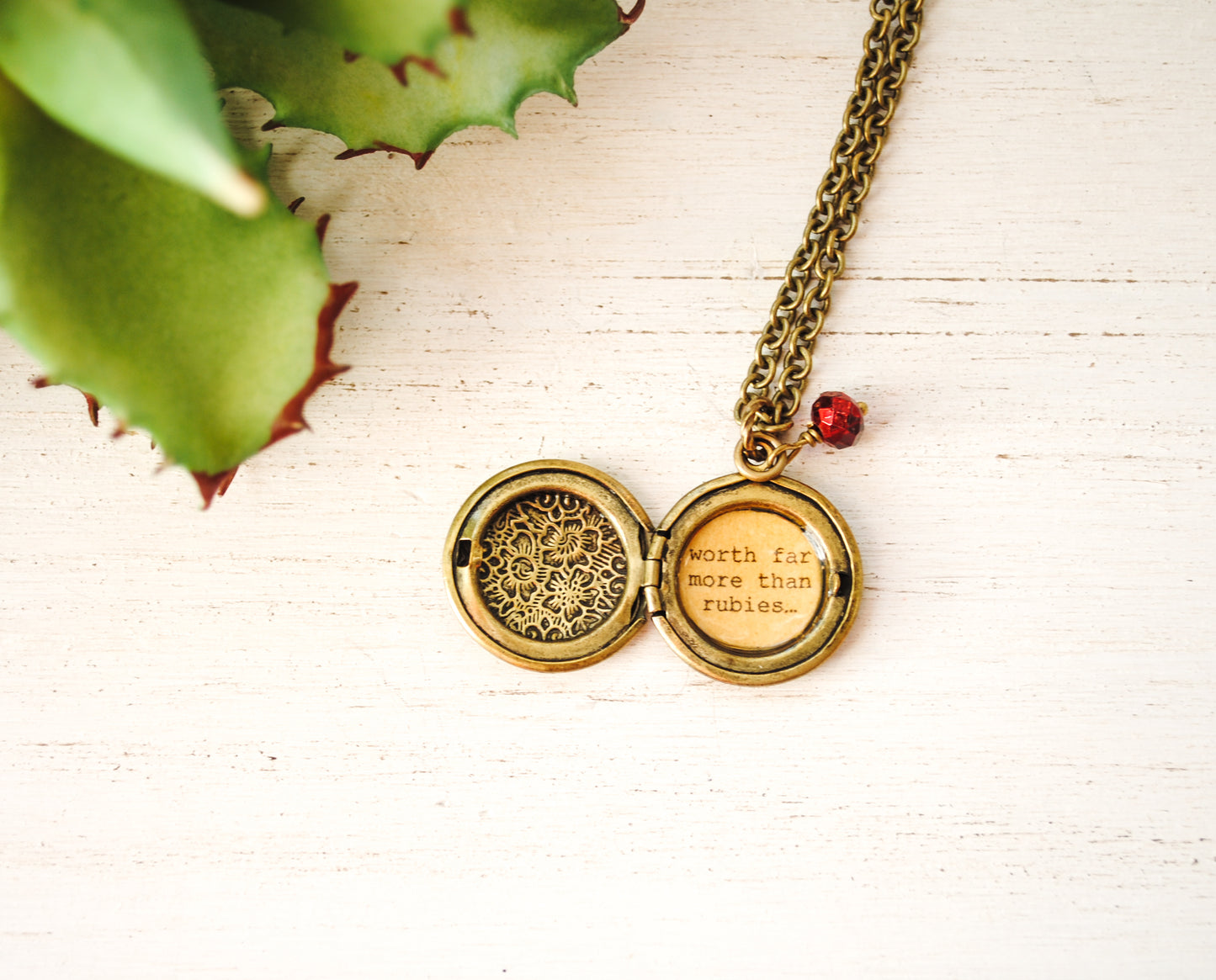 Proverb 31 Women's Locket - worth far more than rubies