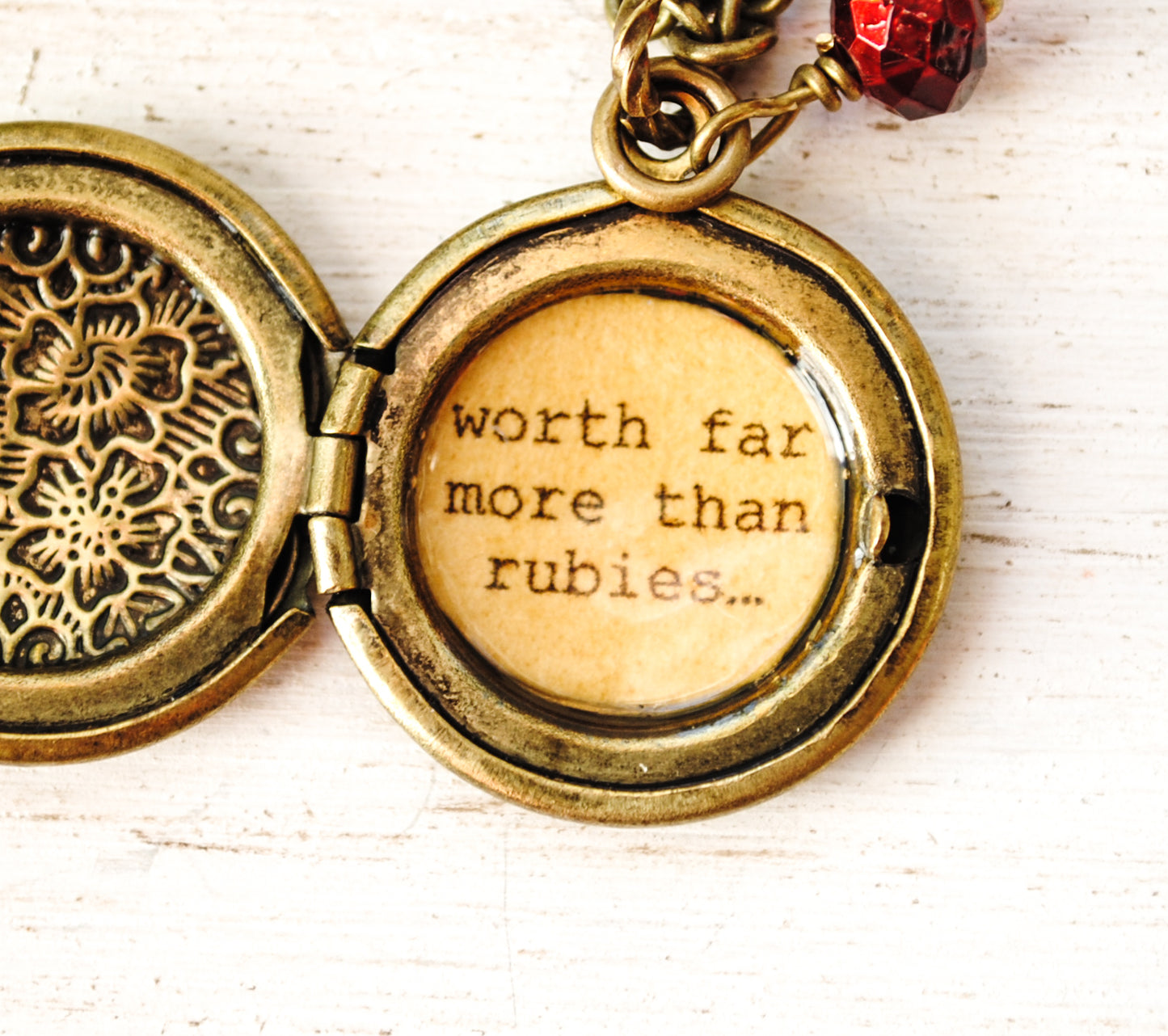 Proverb 31 Women's Locket - worth far more than rubies