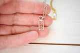 Petite Rectangle Mustard Seed Necklace - Silver, Gold or Copper - Faith Jewelry, Christian Jewelry