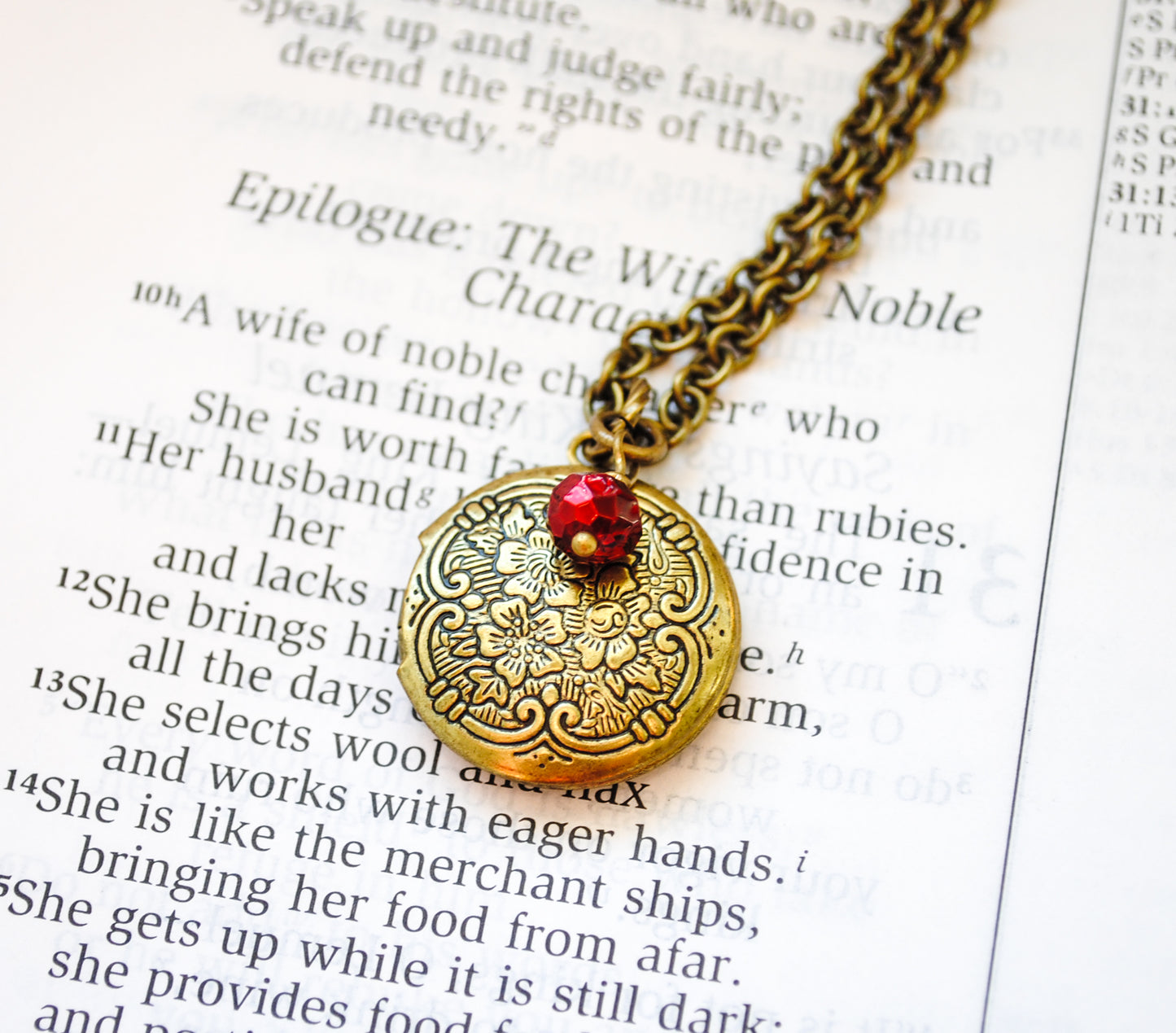 Proverb 31 Women's Locket - worth far more than rubies