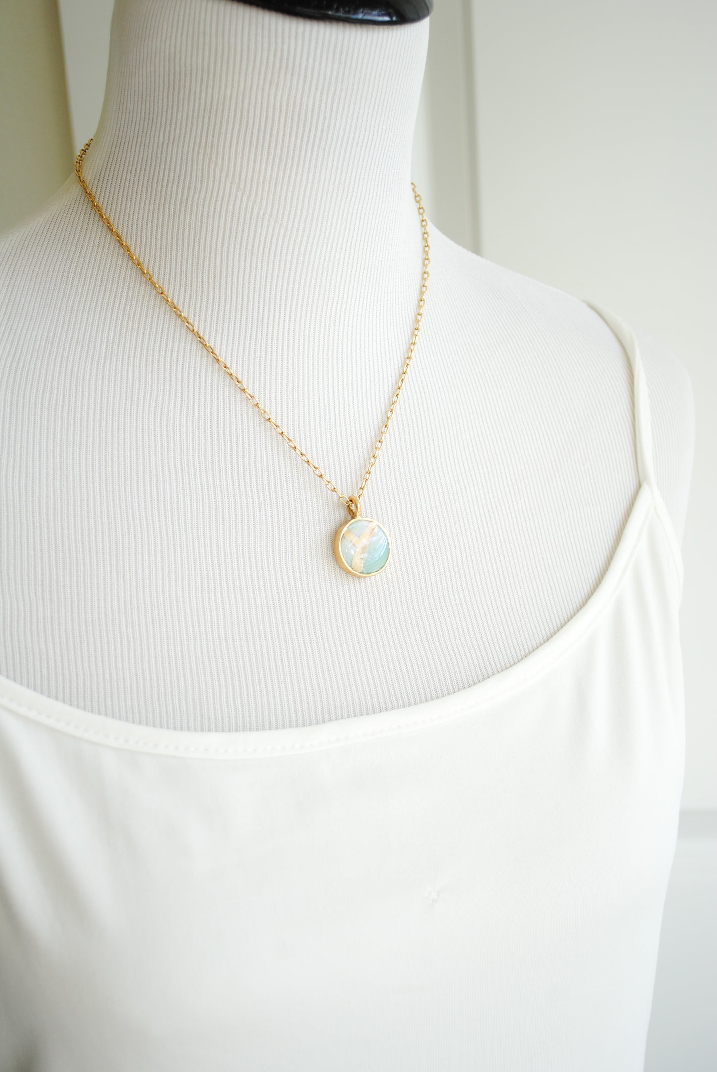 Kintsugi Inspired Pendants - Encouragement Gift - Round, Turquoise, Gold, Kintsugi Jewelry, Kintsugi Necklace