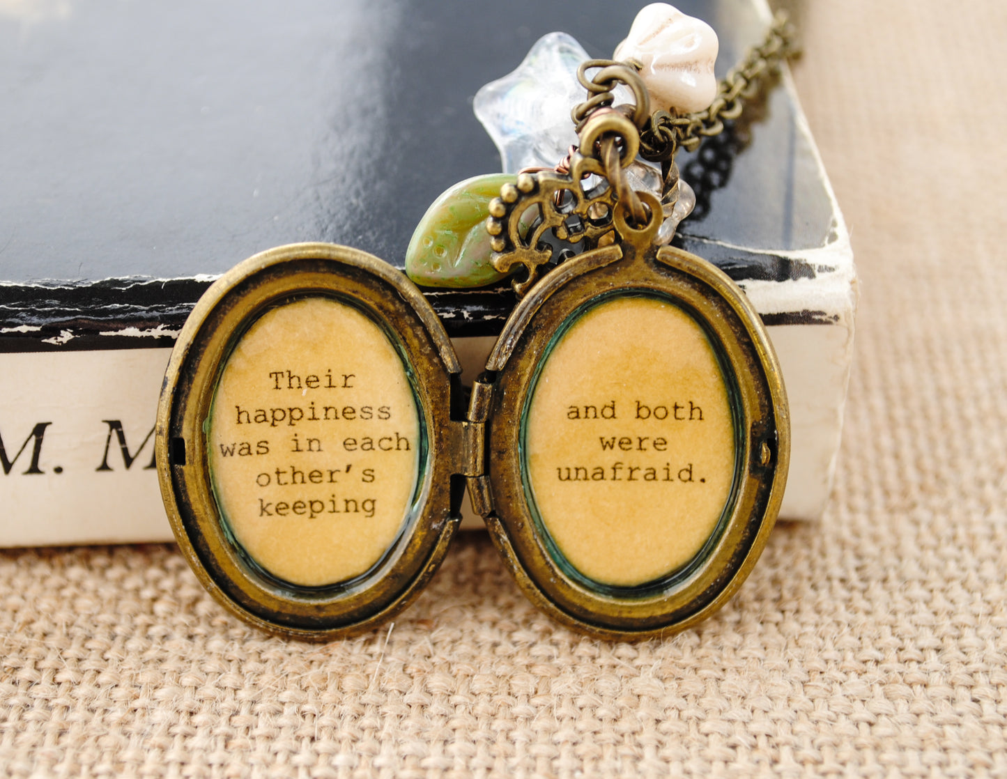 Anne of Green Gables - Women's Locket - Their happiness was in each others keeping and both were unafraid - Anne and Gilbert Wedding Locket