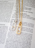 Petite Rectangle Mustard Seed Necklace - Silver, Gold or Copper - Faith Jewelry, Christian Jewelry