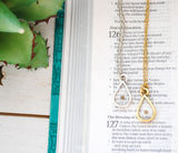 Teardrop Mustard Seed Necklace - Silver or Gold - Those who sow in tears shall reap in joy - Psalm 126:5 - Faith Necklace