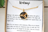 Kintsugi Inspired Pendants - Encouragement Gift - Round, Black, Gold, Kintsugi Jewelry, Kintsugi Necklace