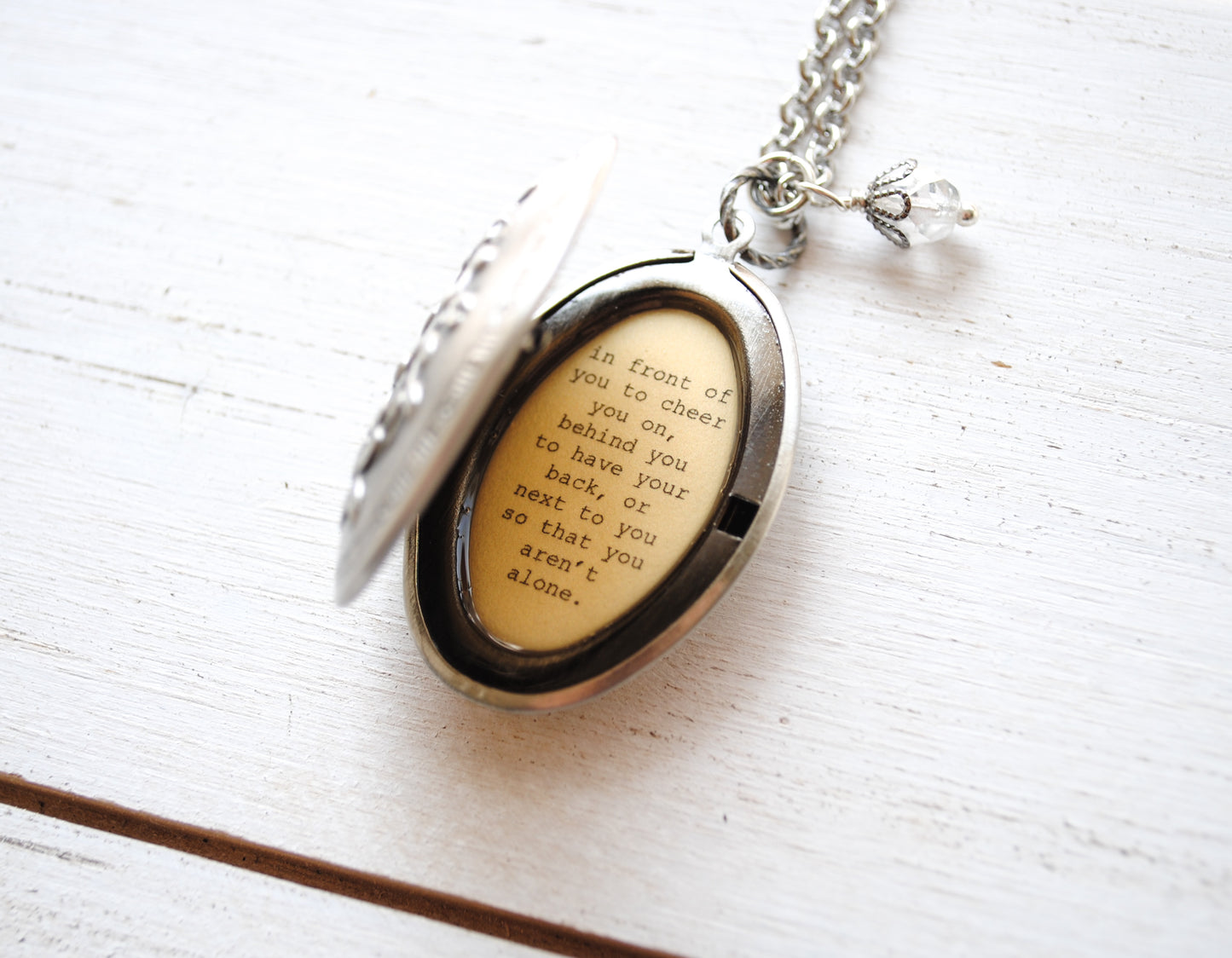 As your mother I promise you that I will always be in one of three places - Quote Locket, Daughter Locket, Leaving Home, Back to school