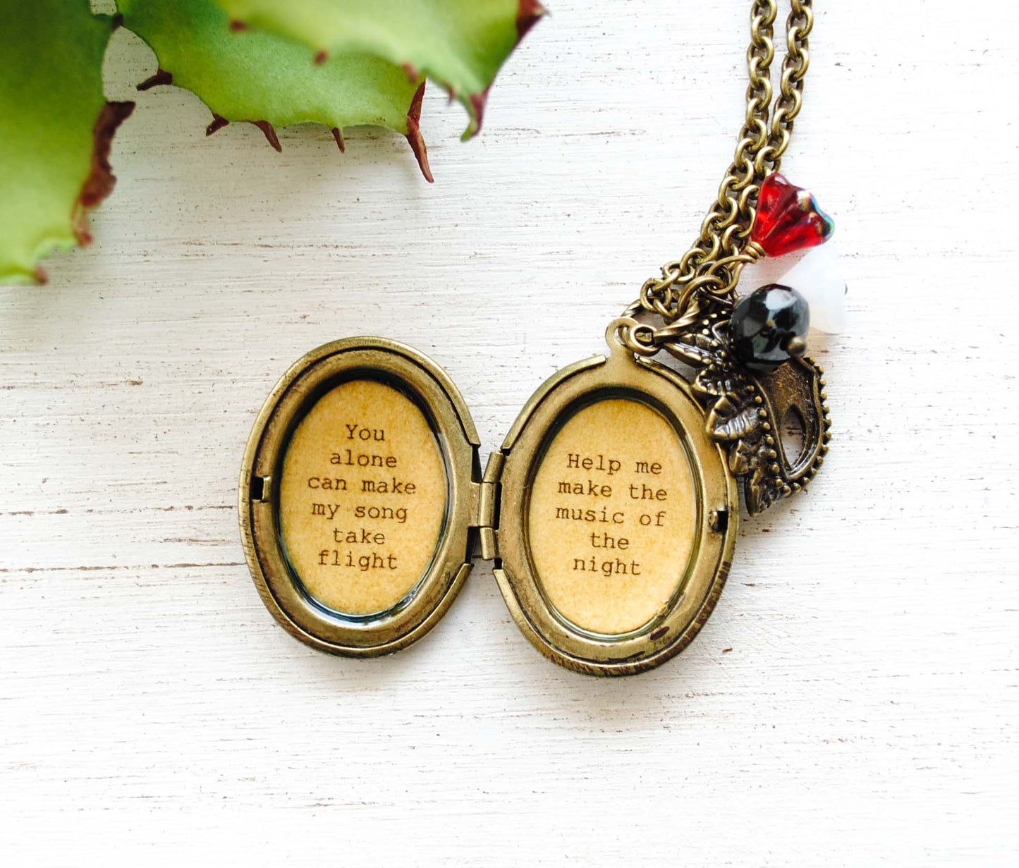 Phantom of the Opera - Broadway Jewelry - Quote Locket - Womens Locket - "Music of the Night"