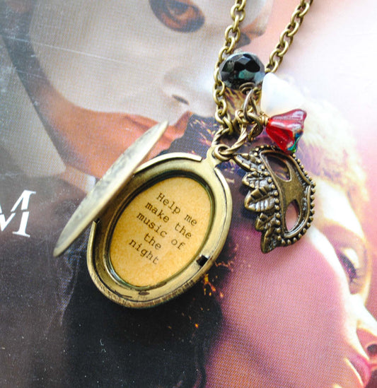 Phantom of the Opera - Broadway Jewelry - Quote Locket - Womens Locket - "Music of the Night"