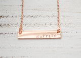 Breast Cancer Necklace - Warrior - Rose Gold - Hand Stamped Necklace - Breast Cancer Survior Fighter