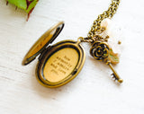 Jane Austen Necklace - Women's Locket - Mr. Darcy - Pride and Prejudice - You must allow me to tell you how ardently I admire and love you