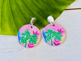 Hand Painted Tropical Garden Earrings