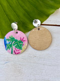 Hand Painted Tropical Garden Earrings