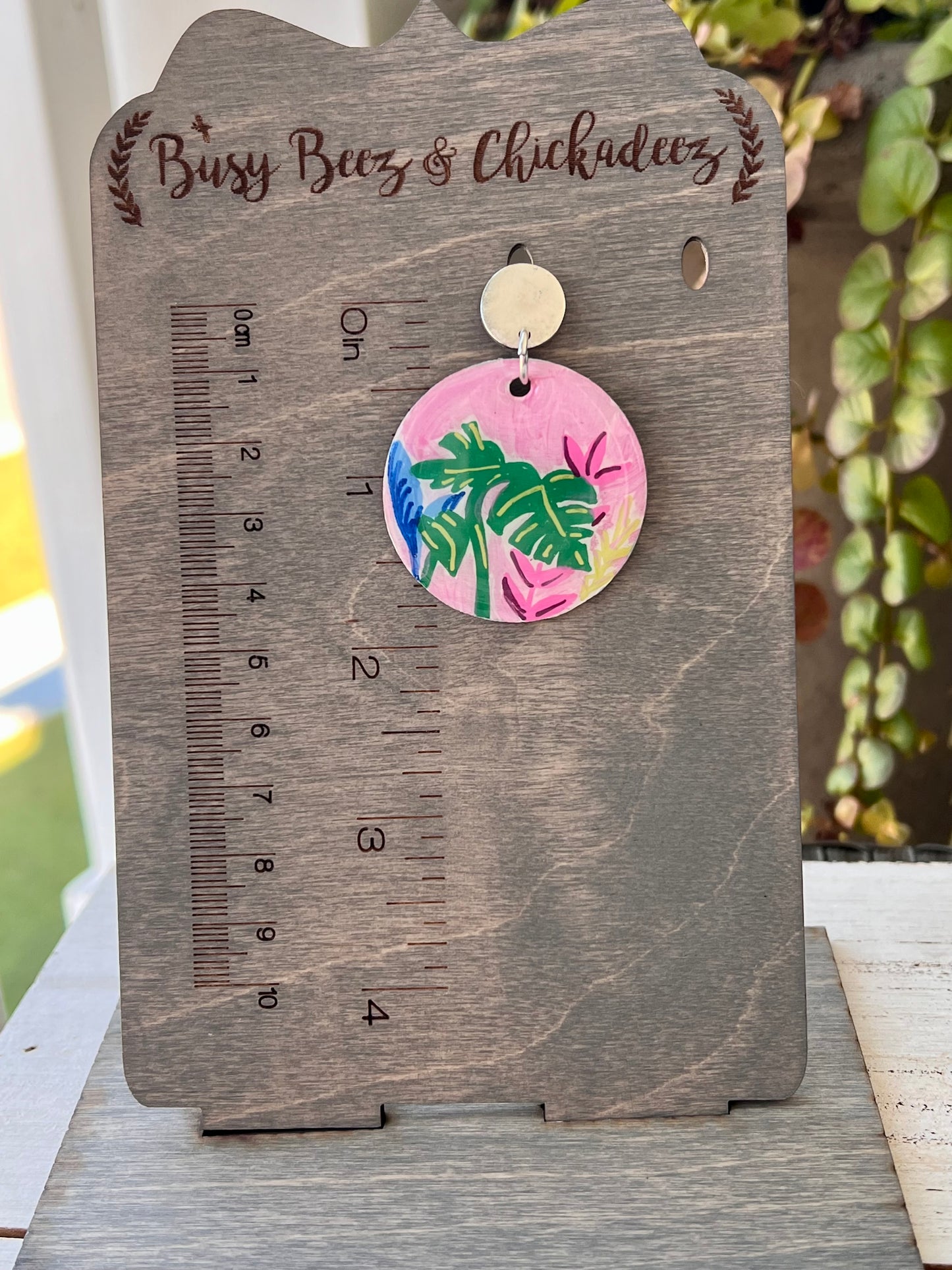 Hand Painted Tropical Garden Earrings