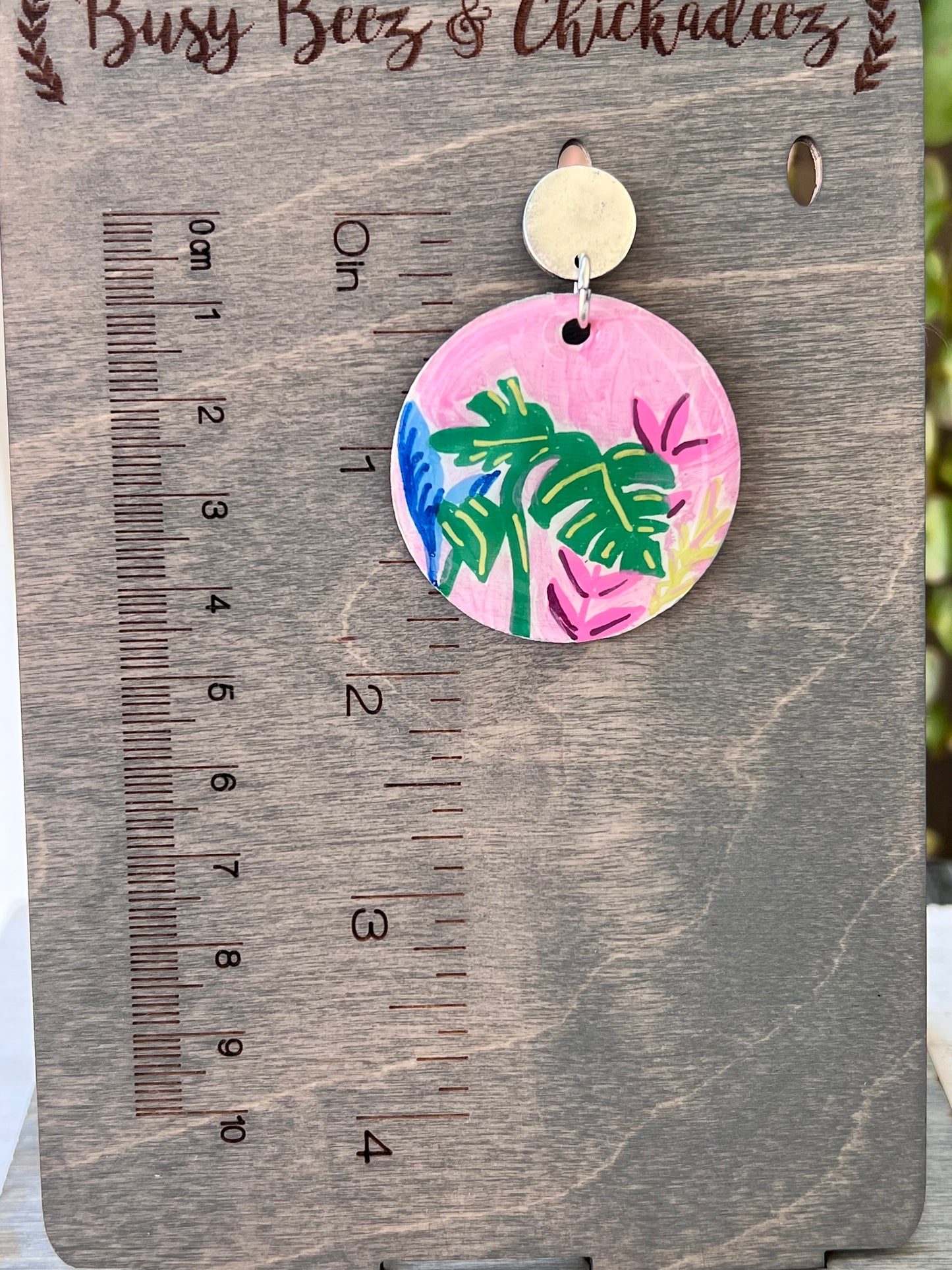 Hand Painted Tropical Garden Earrings