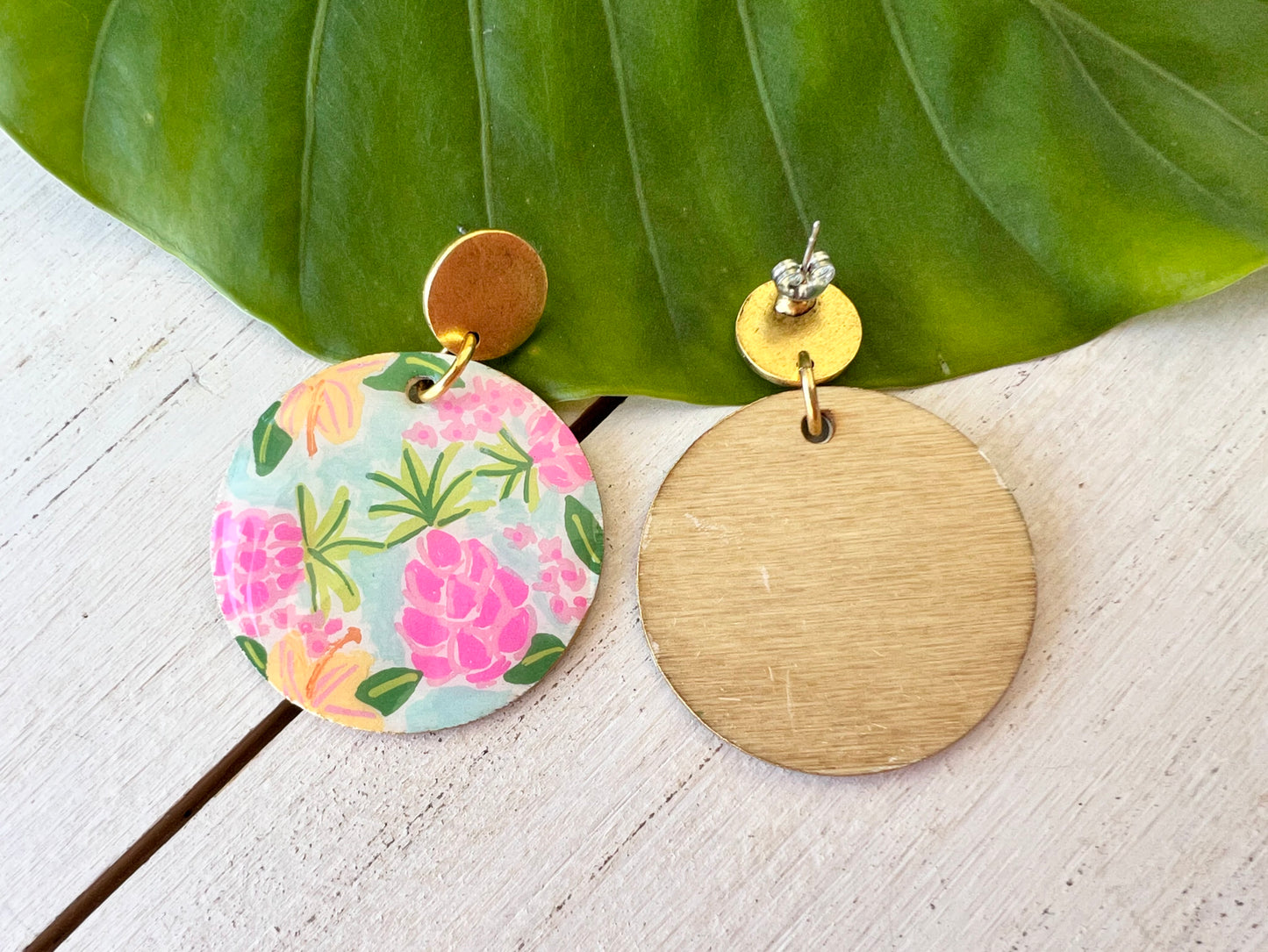 Hand Painted Pineapple Earrings