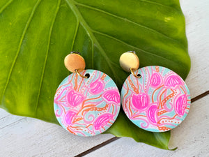 Hand Painted Don't Be Jelly - Jellyfish Earrings