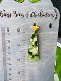 Green Cherry Blossom Chiyogami Fan Earrings