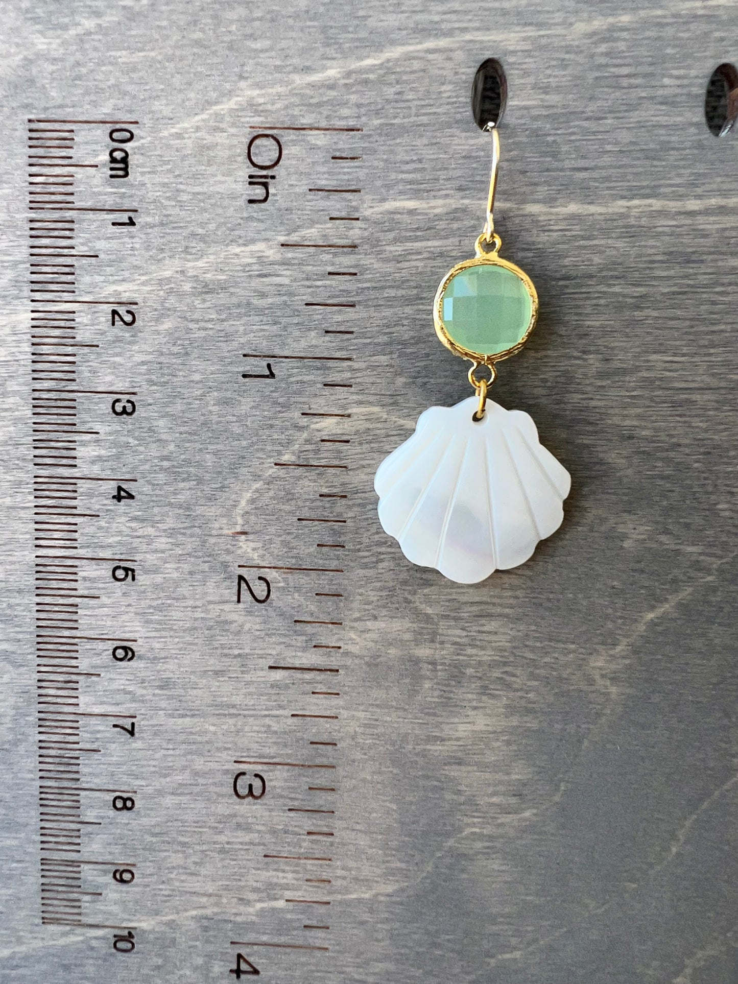 Carved Mother of Pearl Seashell Earrings