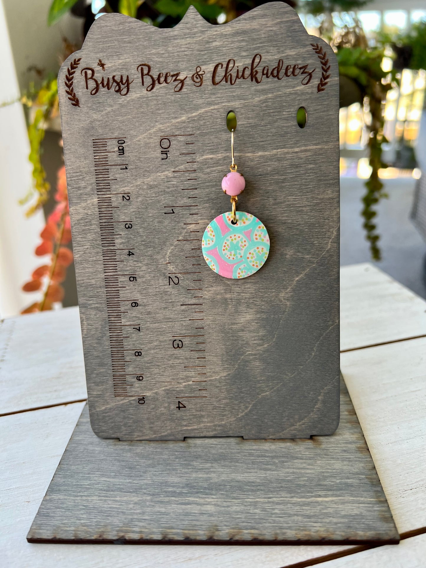 Hand Painted Sand Dollar Earrings