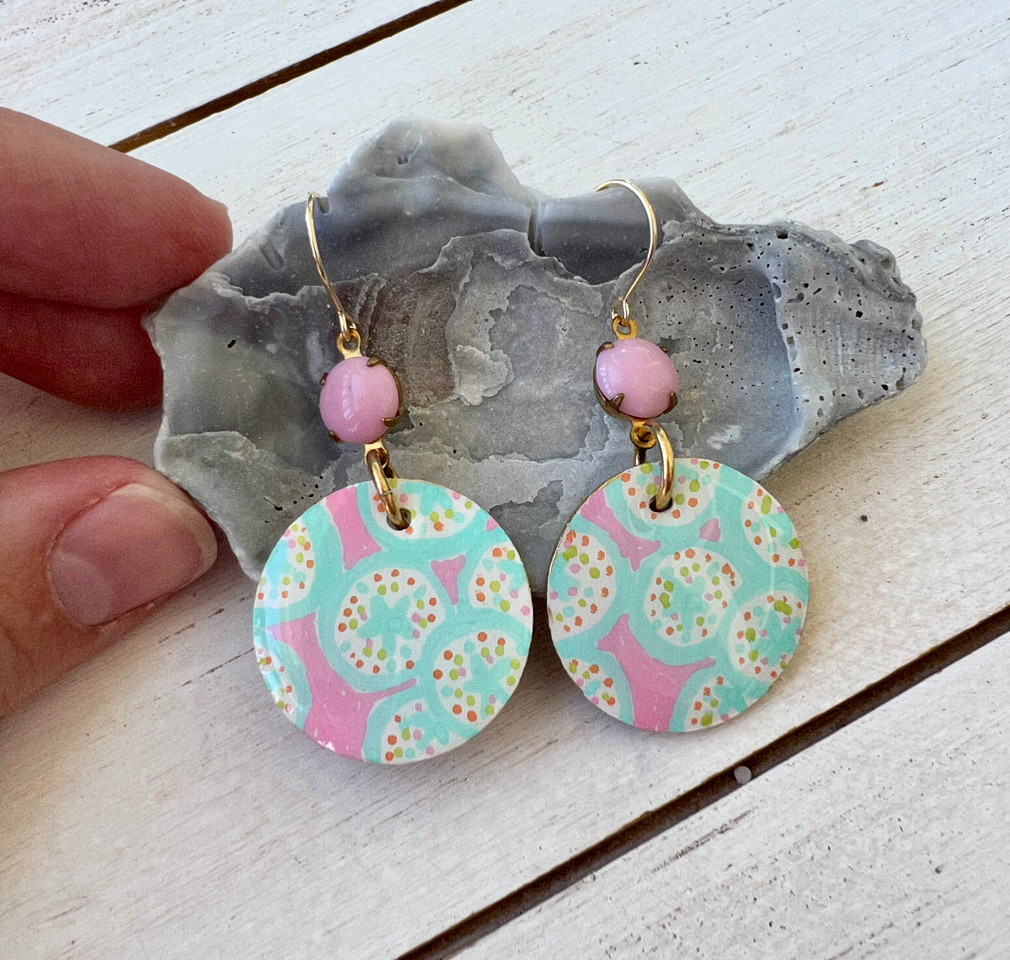 Hand Painted Sand Dollar Earrings