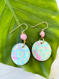 Hand Painted Sand Dollar Earrings