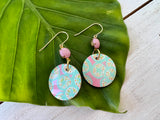 Hand Painted Sand Dollar Earrings