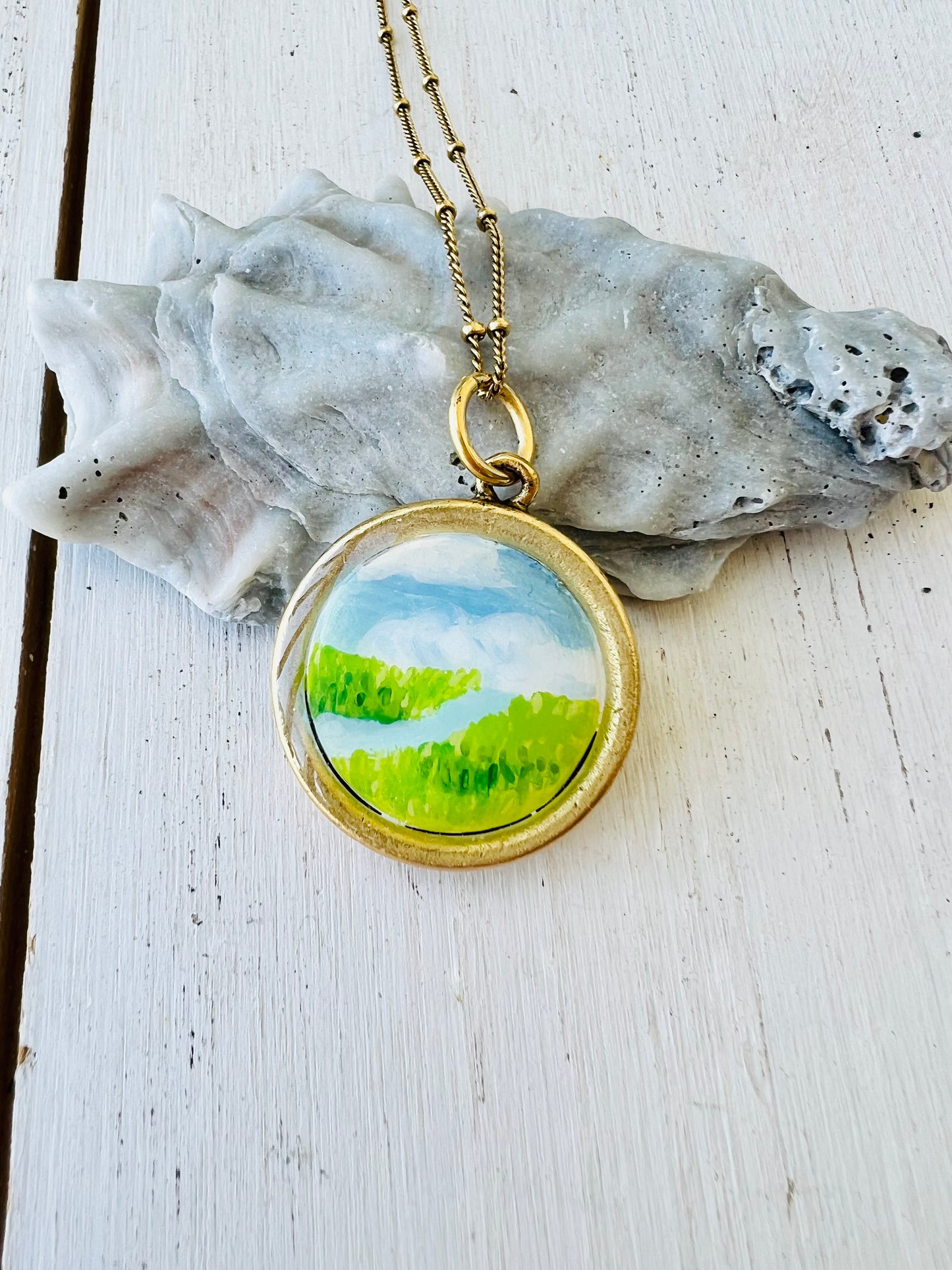 Hand Painted Low Country Marsh Pendant