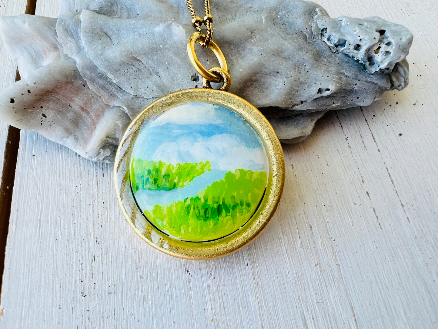 Hand Painted Low Country Marsh Pendant