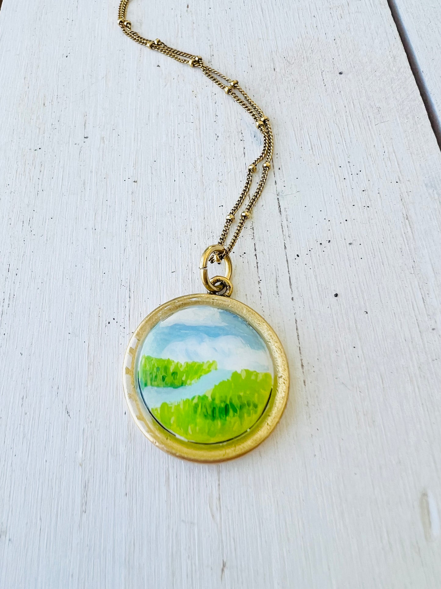 Hand Painted Low Country Marsh Pendant